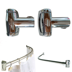 <span class=keywords><strong>Tringle</strong></span> de <span class=keywords><strong>Douche</strong></span> Courbée Réglable, Barre de Tension en Acier Inoxydable pour Baignoire d'<span class=keywords><strong>Angle</strong></span> et Salle de Bain - Product Image 3