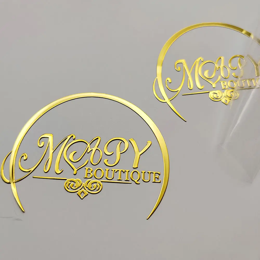 Geprägte Etiketten abziehbilder Aufkleber Goldfolie Transfer Metall Luxus Benutzer definiertes Logo 3d Metallic Aufkleber, wasserdichte Beschichtung Akzeptieren