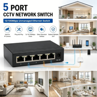 Switch Ethernet 5 ports 10/100 Mbps pour le réseau domestique et les villas, Hub réseau non géré en boîtier métallique