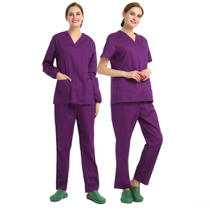 Medical Scrubs for Hospital <strong>Clinic</strong> Nurse Doctor - Anti-Static Healthcare <strong>Uniform</strong> Set Unisex Medical Scrubs Set V-Neck Short - Product Image 2