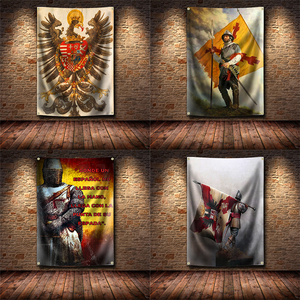 Espagne, drapeau des Templiers, bannière, croix de Bourgogne, affiche, décoration murale, panneau vintage, drapeaux, salle de jeux, <span class=keywords><strong>garage</strong></span>, pub, club, bar - Product Image 4