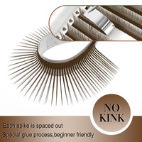 Extensions de cils 5D Flora Marron, Courbures C D LC M, Effet Mouillé, Cils 5D Angel Lash Marron Mocha, Cils Effilés et Volumineux, Fournisseur