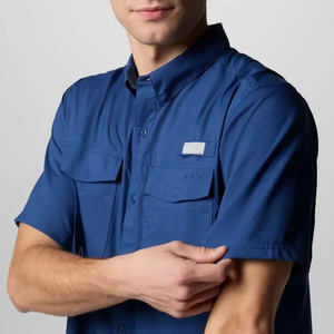 Chemise de pêche à manches courtes Brandsun, col boutonné, en micro-polyester recyclé, protection solaire SPF 50, faible MOQ - Product Image 4