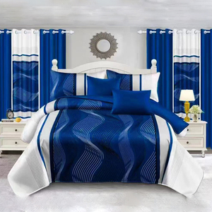 DL <strong>Luxury</strong> <strong>Bedding</strong> <strong>Set</strong> 12 Pcs Queen Size Comforters <strong>Set</strong> <strong>With</strong> Pillowcases and <strong>Curtains</strong> for Home Bulk OEM Custom - Product Image 1
