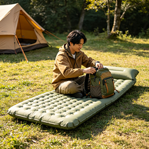Colchoneta inflable para acampar de 8 cm de grosor, impermeable, para tienda de campaña, actividades al aire libre, colchoneta inflable ultraligera para dormir. - Product Image 1