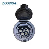 Borne de recharge pour véhicules électriques, prise latérale Type 2, 16A/20A/32A, entrée de charge AC avec couvercle de protection à clapet, certifiée CE