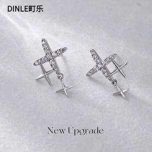 Pendientes de tuerca con forma de estrella Dinle, circonita cúbica brillante, alta retención de color, joyería informal para el día a día - Product Image 2