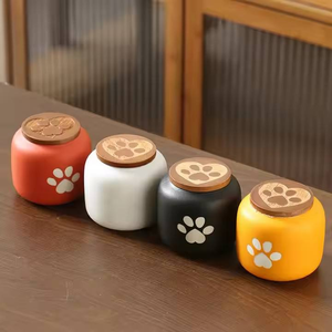 Ceramic Pet Urn Airtight <b>Memorial</b> Jar Paw Shape Keepsake Container for Cats <b>Dogs</b> Small Animals - Product Image 1