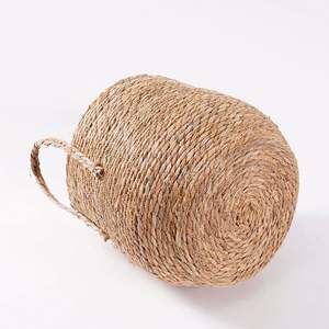 Panier multifonctionnel en jonc de mer de Chine, panier tissé à la main en paille avec poignées pour les jouets et les articles divers - Product Image 6