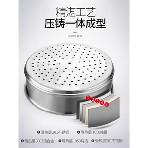 Stainless Steel <b>Steamer</b> Basket 30cm For Steamed Buns Dumplings Induction Gas Stove Eco Friendly Hand Wash Only - Product Image 4