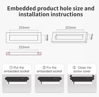 Multiprise encastrée dissimulée conforme aux normes australiennes, design ovale peu encombrant avec prise USB intégrée pour la maison, la cuisine, le bureau