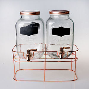 Distributeur de jus, d'eau, de boissons, de <span class=keywords><strong>limonade</strong></span> en verre avec robinet sur pied - Product Image 2