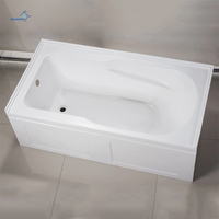 Baignoire autoportante rectangulaire en acrylique, design moderne, blanche, pour salle de bain et alcôve