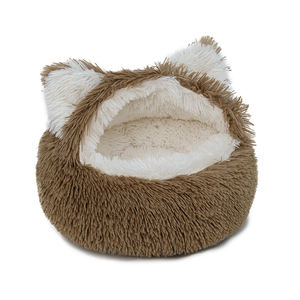Bestverkochte Comfortabele Zachte Hondenbed Met Anti-Slip Bodem Pluche Kat Nest Cover Halfsluiting Foam Fiber Materiaal Huisdier Kennel - Product Image 3