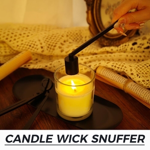 빅 4-in-1 블랙 스테인리스 스틸 캔들 액세서리 세트에는 편리한 캔들 점화를 위한 보관 트레이, 디퍼, 심지 트리머가 포함되어 있습니다. - Product Image 6