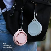 Vaso Plegable de Silicona con Tapa y Pajita, Portátil, Retráctil, Apto para Lavavajillas, Ecológico, con Correa y Gancho para Acampar
