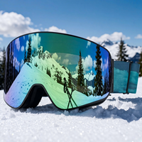 Masque de ski personnalisé OEM avec logo, verres photochromiques multicolores anti-buée en polycarbonate UV400, monture en TPU, sangle réglable pour le ski