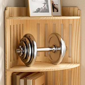 Estante de esquina de madera de 3 niveles, tipo vertical, para organización del hogar con libros y decoración - Product Image 4