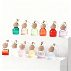 Thiết kế mới rỗng bơm lại 10ml màu mờ làm mát không khí xe treo chai thủy tinh - Product Image 3