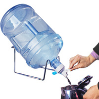 Support de bouteille d'eau portable en acier inoxydable plaqué, antidérapant, de différentes tailles, pour bouteilles de 3 et 5 gallons