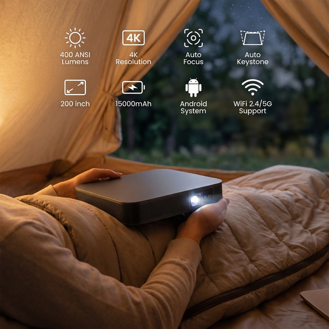 2026 Hot Product S500 3D Micro Smart Projector 4K LED Android OS Portable DLP 1080P Home Theater USB Short Throw Mini 2G