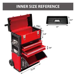 Tool Case Garage Workshop Organizer Portable Steel And Plastic Stackable Rolling Upright Trolley Tool Box