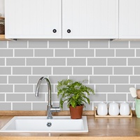 Carreaux muraux adhésifs premium pour crédence de cuisine, design brique métro en vinyle à peler et coller