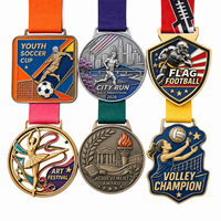 Médailles de récompense en métal personnalisées avec ruban pour le football, le volley-ball, le marathon, la danse artistique et divers événements sportifs