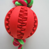 Jouets à mâcher pour chiens GMTPET en coton et lin de luxe et en caoutchouc - Cordes à balles qui s'étirent et qui fuient pour le nettoyage des dents des chiots