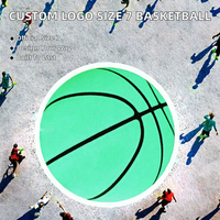 Ballon de basketball gonflable taille 7 en cuir PVC avec vessie en caoutchouc butyle durable pour l'extérieur, conception de logo personnalisable, 580-620g, OEM