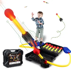 STEM-juego al aire libre para niños, bomba de aire con iluminación de espuma EVA, cohete volador, lanzador de cohete, 6 uds.