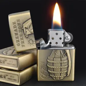 JT6201 creative kerosene lighting retro old-fashioned grinding wheel open flame lighter men's cigarette set wholesale