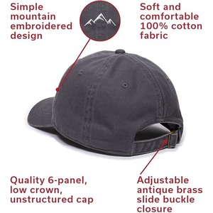 Gorra de béisbol de algodón suave sin estructura ajustable para exteriores, sombrero de papá de montaña, ala curva, perfil bajo, gorras de punto informales para hombres y mujeres - Product Image 6
