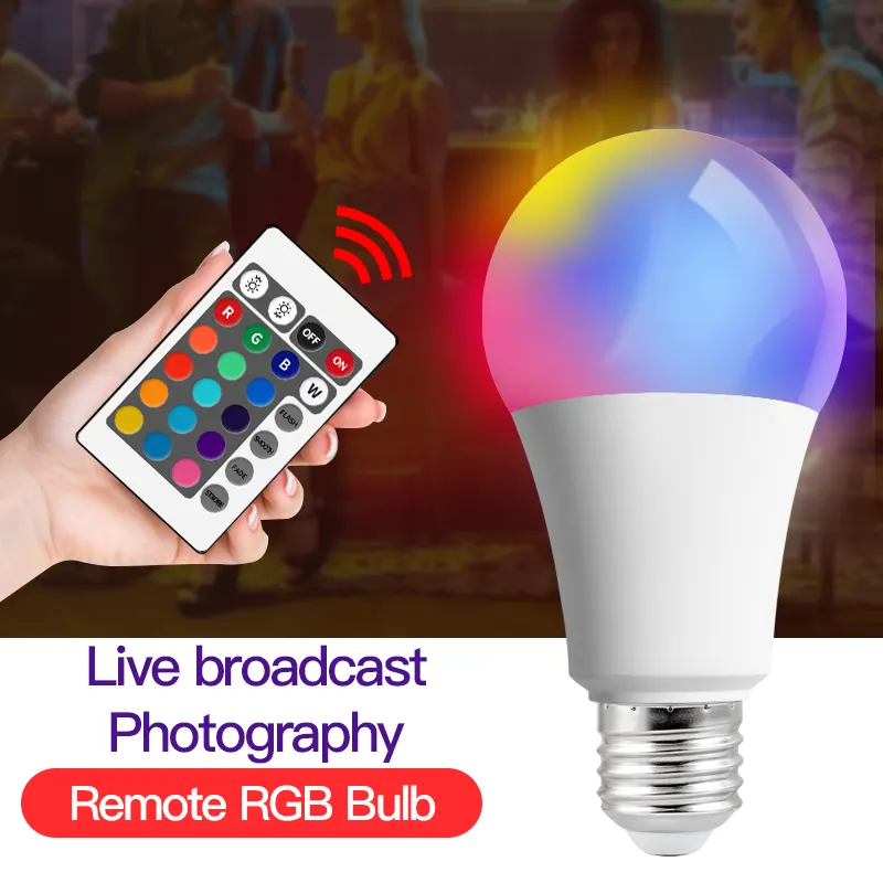 Hot Sell RGB LED Bulb 16 Color Changing IR Remote Control Smart RGB Bulb 6W 10W 15W 20W LED RGB Bulb