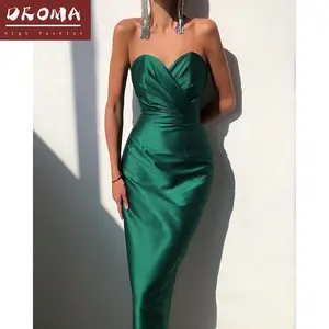 Droma 2021 factory directly sell high fashion elegant sexy Strapless sleeveless hip wrap evening dresses class from China