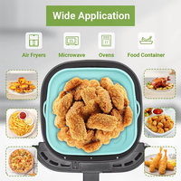 Moule de cuisson carré pliable pour friteuse à air, réutilisable, sans huile, accessoires de cuisine, pot en silicone pour friteuse à air