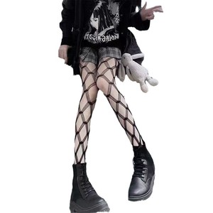 Black Fishnet Stockings Women 0D Ultra Thin Transparent Nylon Hollowed Out Diamond Pattern Sexy Trendy Ins Style - Product Image 5