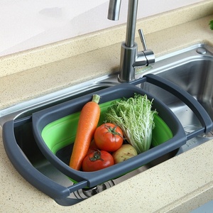 Collapsible <b>Colanders</b> Food Strainers Foldable Kitchen Strainers Kitchen Tools Water Draining Tray for Fruit Vegetables - Product Image 3