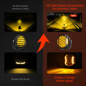 Faro Laterale Amber DRL Spot Beam 517M Super Luminoso 196W, Luce Spot 4X4 con Fascio a 270 Gradi, Faro Angolare da 7 Pollici - Product Image 4