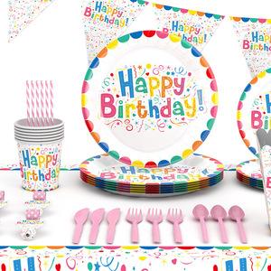 Service de vaisselle jetable pour fête d'anniversaire, 80-100 pièces, assiettes en papier, pour enfants - Product Image 4