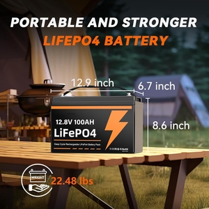 Batteria ricaricabile al litio LiFePO4 da 12V 100Ah (confezione da <span class=keywords><strong>3</strong></span>) con BMS e protezione per basse temperature per camper, imbarcazioni, sistemi solari, furgoni, rimorchi e backup - Product Image 4