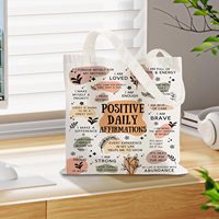 Bolsa de Lona para Mujer y Niña - Reutilizable, sin Cierre, con Frases Inspiradoras y Afirmaciones Positivas para el Gimnasio