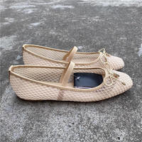 Chaussures plates décontractées Mary Jane pour femmes, à bout carré, style ballerine, en maille respirante, Sandalias De Mujer