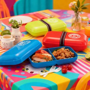 Bangduo <b>Lunch</b> <b>Box</b> Single Layer <b>Plastic</b> With Strap Large Size Salad Container Rectangle Shape For All Users - Product Image 1