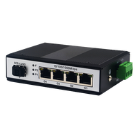 Yedekli Endüstriyel Medya Dönüştürücü 1 SFP + 4 Gigabit Bağlantı Noktası Çift 9-57VDC Giriş DIN Rayı -40~75 ° Müfrede Önceliği Olan Bağlantılar için C