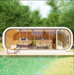 Grand espace 2 chambres préfabriquées Apple Cabin House en acier étanche chez l'habitant avec salle <span class=keywords><strong>de</strong></span> soleil pour villas - Product Image 4