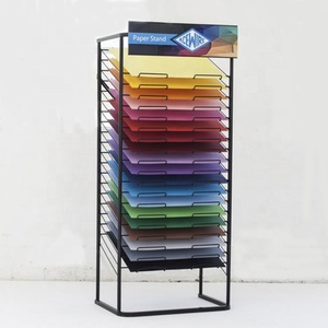 Của Khách Hàng Logo Lớp Giấy Đen Kim Loại Hiển Thị Rack Với Dây Kệ Trong Văn Phòng Phẩm Cửa Hàng - Product Image 4