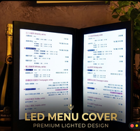 Porte-menu lumineux LED rechargeable A4 en aluminium résistant aux intempéries, personnalisé, double face, pour restaurant, bar, usage commercial