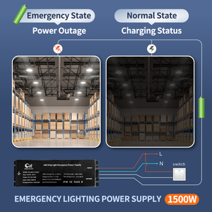 Kit d'alimentation d'urgence LED étanche IP65 en aluminium rechargeable pour bandes et lampes haute tension - Product Image 4