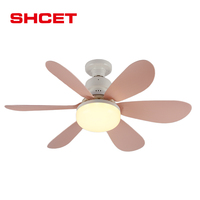 Magnifique Ventilateur de Plafond Coloré pour Salle à Manger, Luminaire à Douille E27, en Cristal, 220V, Couleur Bois